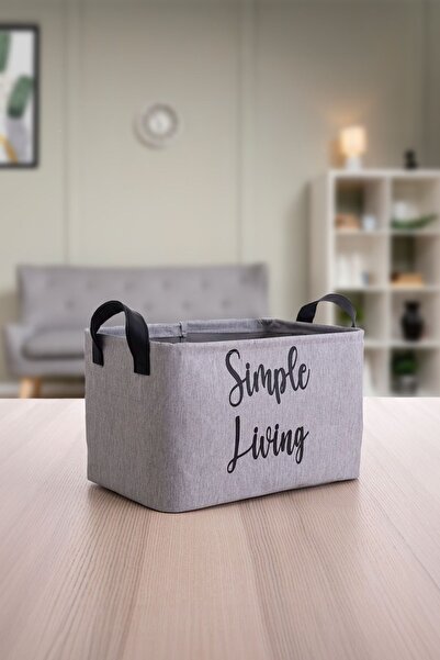 Rope Home Gray Simple Living Printed Medium Size Organizer Storage Basket Set 30X22X18
