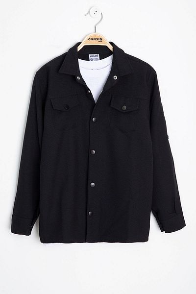 Cansın Mini Tricou și cămașă Jogger pentru băiat negru Set 2 piese 20401