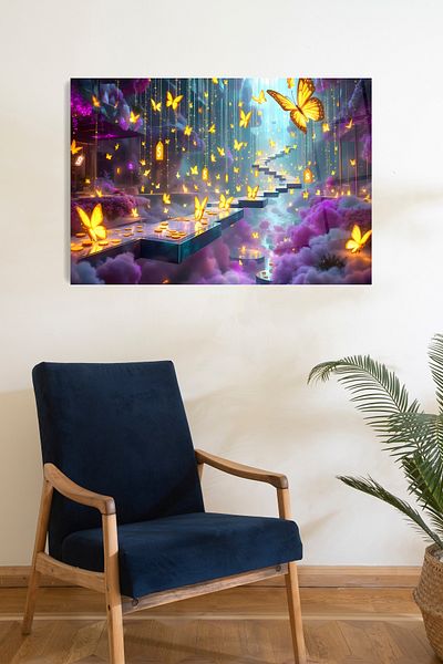 tablohouse Pictură pe sticlă Fluturi abstracti