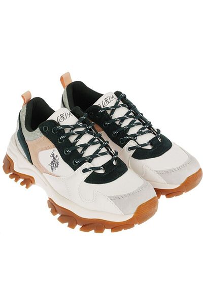 U.S. Polo Assn. Assn. Tracky Casual Sneakers White - Green Outdoor