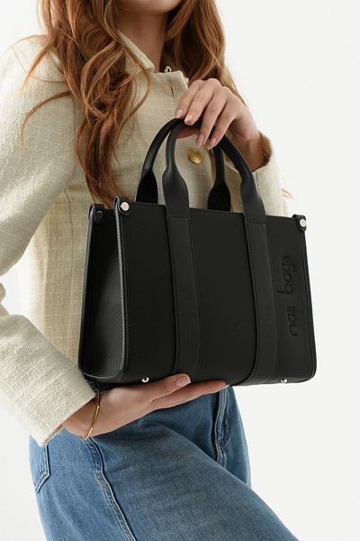 Nas Bag Geantă de mână și umăr neagră 1418 pentru femei, Kisa Counter Tast