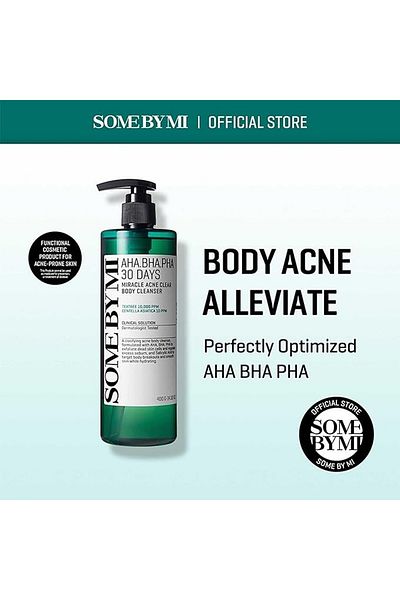 Some By Mi Korean Aha Bha Pha 30 Days Miracle Acne Clear Body Cleanser - Daily Body Wash, 400Ml