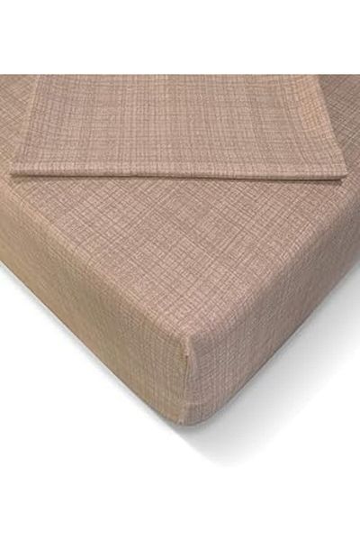 Hepta Collection At7612 Ranforce 120x200cm مجموعة ملاءات مطاطية قهوة الحليب السائل