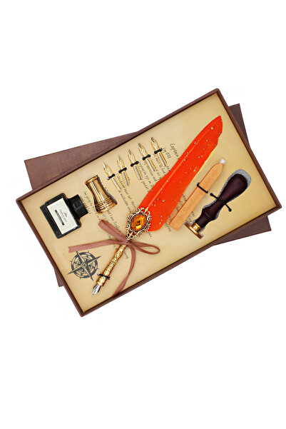 Wolawood Divit Hokka Seti Osmanlı Kaligrafi Hat Sanatı Antika Tarz El Yapımı Nostaljik Mürekkepli Yazı Takımı