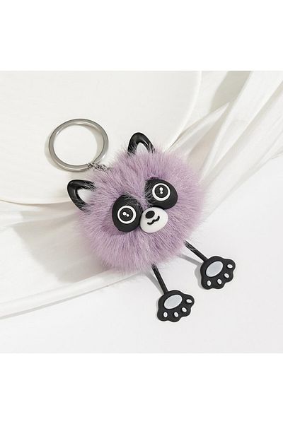 neşe palamudu Plush Raccoon Keychain - Lilac