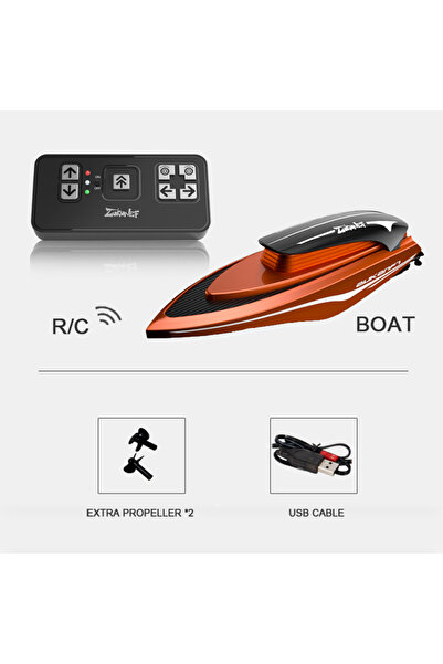 Choice قارب سباق صغير أحمر 1 عالي السرعة بتحكم إلكتروني عن بعد مزود بإضاءة LE...