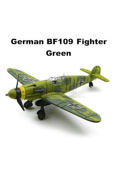 choice2 BF109 Green 22cm 4D Diy Toys Fighter Assemble Blocks Building Model Airplane Military Model Arms WW2