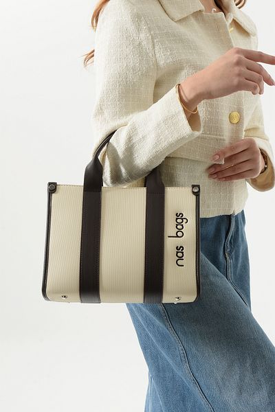 Nas Bag Γυναικεία τσάντα 1418 Life - ΤΣΑΝΤΑ ΧΕΡΙΟΥ & ΜΠΡΑΤΣΟΥ ΚΡΕΜΑ / ΚΑΦΕ