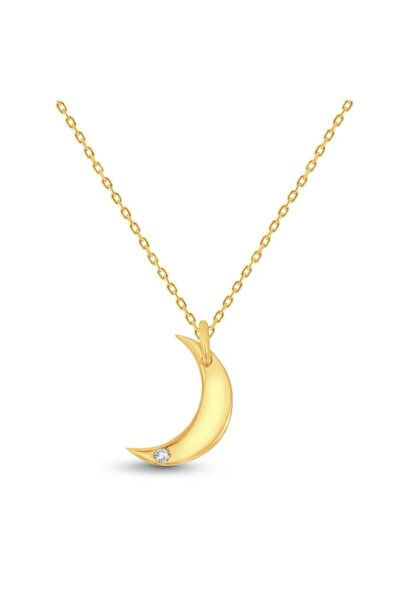 Luna 0.01 Karat Pırlanta Ay Kolye