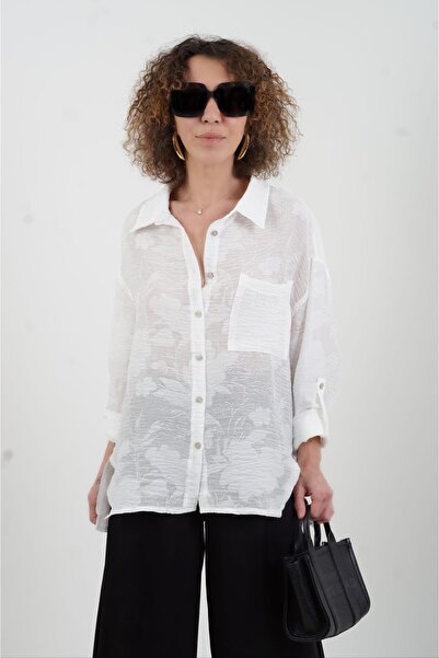 Zelish My Sister Екрю сорочка з квітковим візерунком