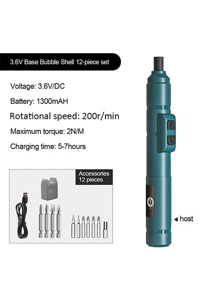 Choice Green-12pcs Set Mini Wireless Electric Screwdriver Set Cordless Usb Rechargeable Screwdriver 3.6v 20