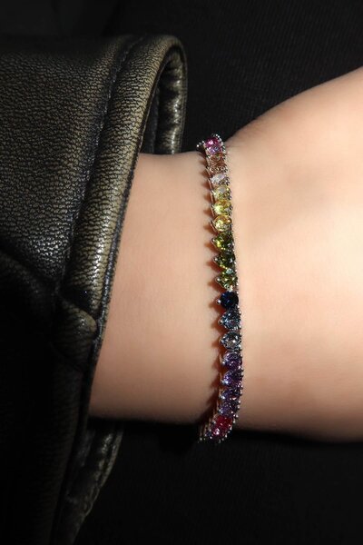 TAKIŞTIR Karışık Renk Taş Detaylı Su Yolu VİP Bileklik