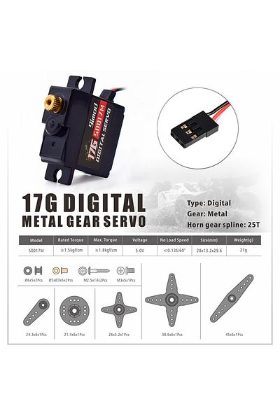 Choice 17g servo 9imod Servo 9g 17g Digital Servo Motor High Speed Steering RC Servo Metal Gear Servo for 1