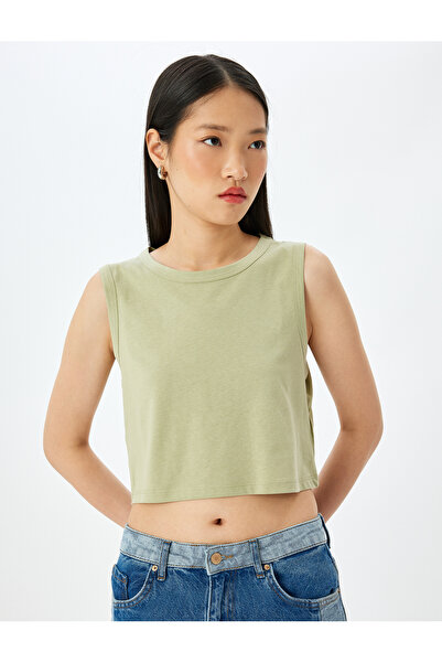 Koton Sleeveless Crop Cotton Basic Women's Tank Top