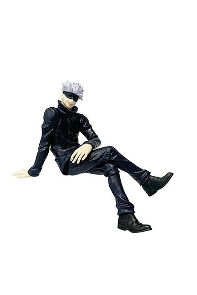 BANDAI Style 1 Jujutsu Kaisen 11cm 14cm Sitting Satoru Gojo Figure With Chair Break Time Collection Model A