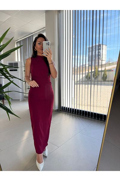 caddstore Rochia mea creion drapată 3714 burgundy