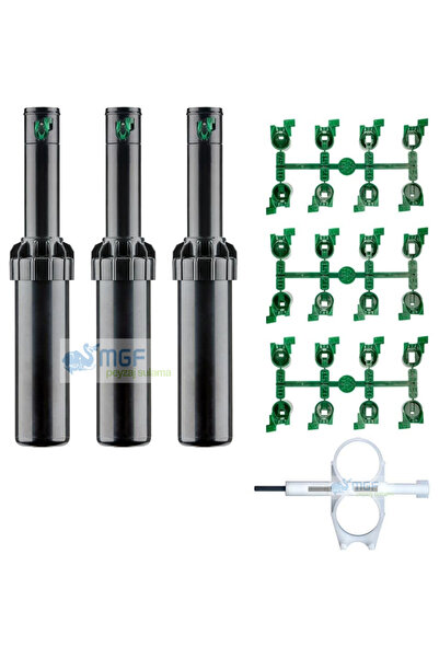 MGF PLAST Mgf 3 Adet Hunter SRM-04 1/2” Rotor Sprey Fiskiye +3 Nozul+ Ayar An...
