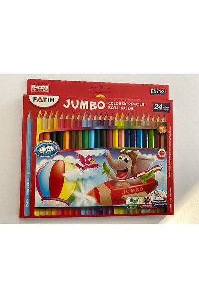Fatih 24 Colors Jumbo Dry Crayons