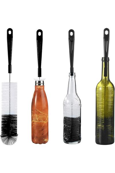 Choice 1 Pcs Black 16” Long Bottle Brush Cleaner for Washing Wine/Beer/Sport Well/Thermos/Glass and Long Na