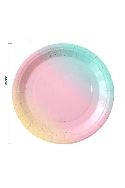 choice2 10PCS 9 inches Rainbow Tableware Set for Birthday Party Decorati Rain...