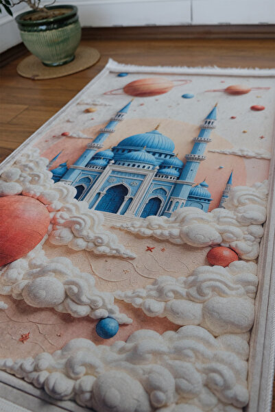 aymira home Digital Printed Non-Slip Base Artificial Intelligence Design Educational Small Child Prayer Mat Prayer Mat 60 X 100