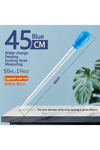 choice2 ماصة زرقاء قابلة للتمديد بطول 45 سم، أداة تنظيف بسيطة لتغيير مياه حوض...