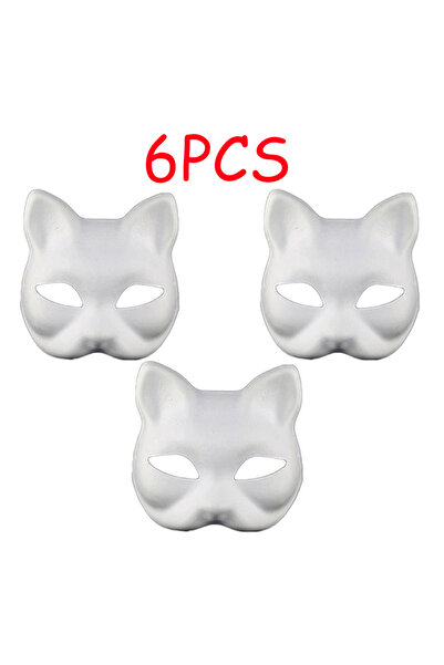 Choice3 ٦ قطع، ٣/٦/٩/١٢/١٥ قطعة، أقنعة ثيريان، أقنعة قطة بيضاء، أقنعة فارغة، ...