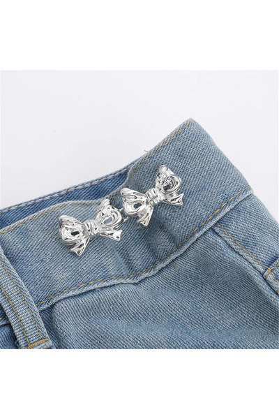 Choice1 Bow 1 Pair Jeans Button Adjustable Clips for Pant Skirts Waist Tighte...
