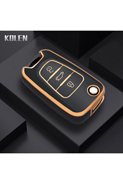 Choice1 غطاء مفتاح سيارة أسود أنيق قابل للطي مصنوع من مادة TPU، مناسب لسيارات...