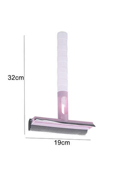 Choice1 فرشاة وردية 3 في 1 لتنظيف النوافذ والزجاج، مناسبة للحمامات والمرايا و...