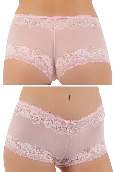 Merry Secret's Women's Lace Detailed Transparent Short Shorts Boxer