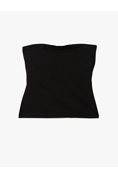 Koton Crepe Scuba Fabric Drape Detailed Asymmetrical Strapless Body