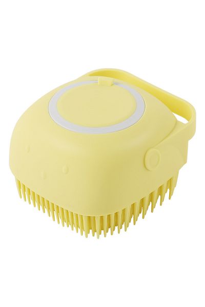 choice2 As the pictures Square Yellow Bathroom Puppy Big Dog Cat Bath Massage Gloves Brush Soft Safety Sili