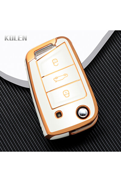 Choice1 غطاء حماية جديد لمفتاح السيارة من مادة TPU، أبيض اللون، بثلاثة أزرار،...