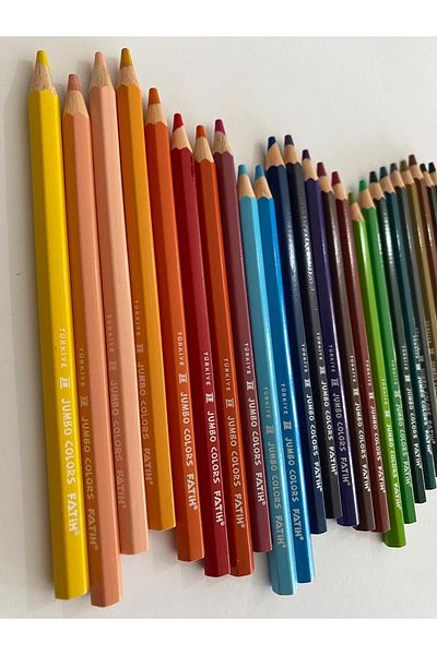 Fatih 24 Colors Jumbo Dry Crayons