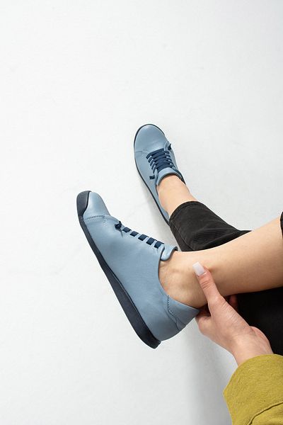 Getcho Hand Women's Genuine Leather Navy Blue Casual Shoes