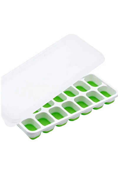 choice2 قالب مكعبات ثلج من السيليكون مكون من 14 شبكة باللون الأخضر، قالب مكعب...