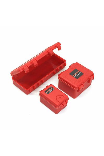 AJRC Luggage Box Red Scale Mini Storage Box Equipment Case Decoration Accessory for 1/18 1/24 RC Crawler