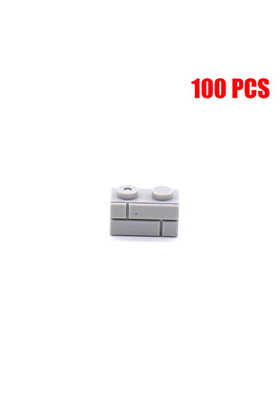 choice2 1x2 dots light gray 100PCS 1x2 Dots City Wall Bricks M House Building...