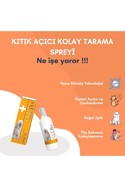 Cleapet Kıtık Açıcı Kolay Tarama Spreyi 250ml
