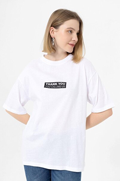 ŞİMAL Жіноча футболка Oversize з принтом на спині 250308 -