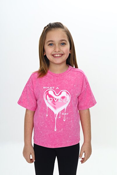 Toontoy Devojčina majica sa srčanim motivom Štampano koja se može prati