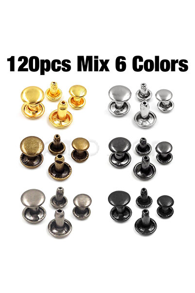 Choice56 6 × 8 مم، 120 مجموعة، مزيج من 6 ألوان، 100 مجموعة، مسامير برشام معدن...
