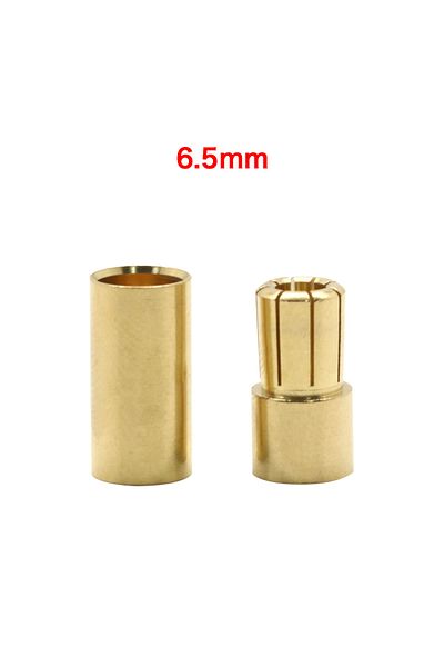 Choice 6.5mm 20pcs/lot 2.0mm 3.0mm 3.5mm 4.0mm 5.5mm 6.0mm 8.0MM Gold Bullet Banana Connector plug for ESC