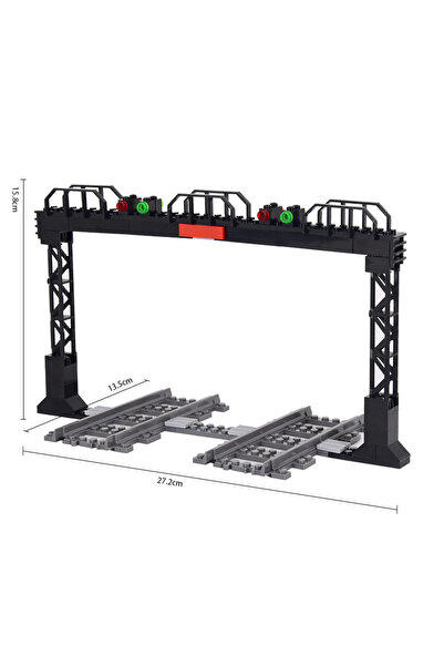 Choice5 FJJT013-NO BOX MOC مكعبات بناء قطار المدينة، ممر السكة الحديد، قضيب ا...