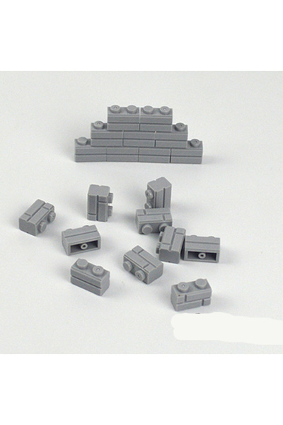 Choice8 120 قطعة من الطوب الرمادي ذي الحبيبات الصغيرة 1x2، طوب جدران سميك 1x2...