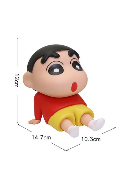 BANDAI 1pcs no box Crayon Shin-Chan Anime Figure Phone Holder Kawaii Desktop Ornaments Phone Support Mini G
