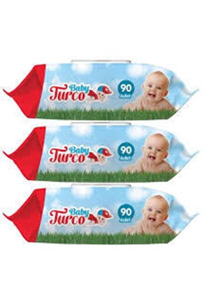Baby Turco Islak Bebek Havlusu 90 Lı 3 Adet