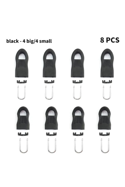 Choice BLACK 8PCS 8pcs Replacement Zipper Head Tool-free Removable Zipper Pul...