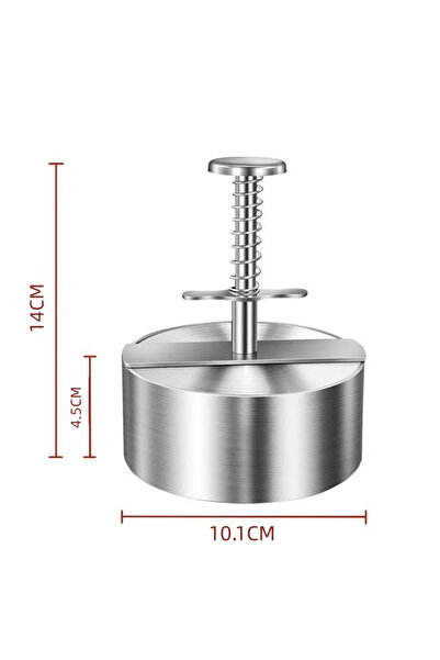 Choice3 آلة صنع فطائر الهامبرجر بقطر 10.1 سم، مصنوعة من الفولاذ المقاوم للصدأ 304، غير لاصقة، مصنوعة يدويًا، كرة أرز دائرية